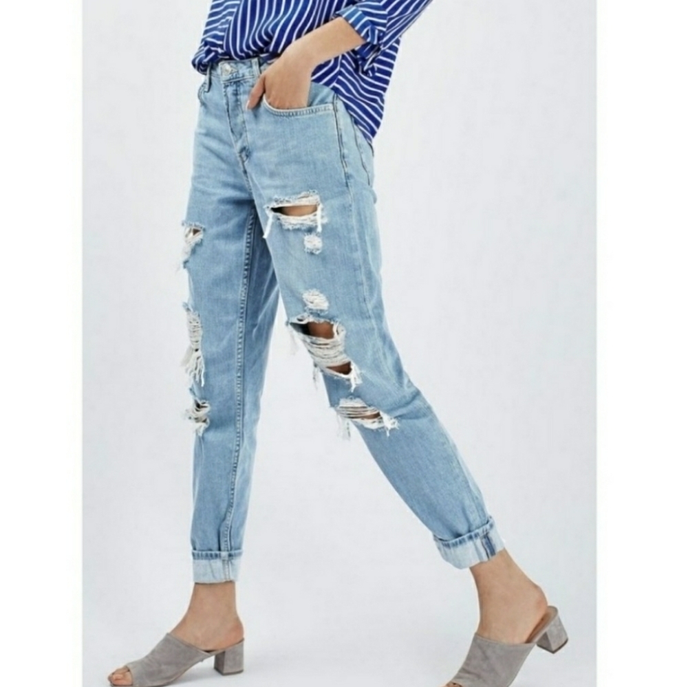 Topshop|Super Ripped Hayden Moto Jeans